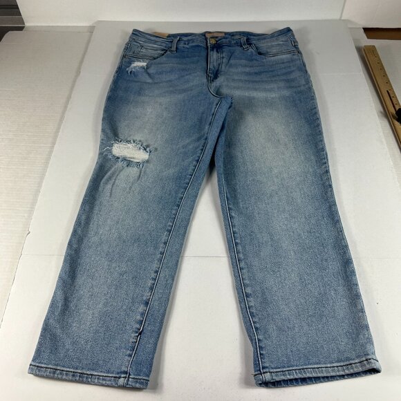 Kut From The Kloth Jeans Women's 35x24 Catherine Straight Crop Blue Denim Tag 14 - Picture 1 of 16